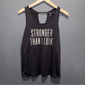 C9  by Champion Women’s Athletic Tank Small “Stronger than I Look” Graphic Black